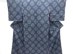 大正ロマン 菱華紋織り出し手織り紬着物